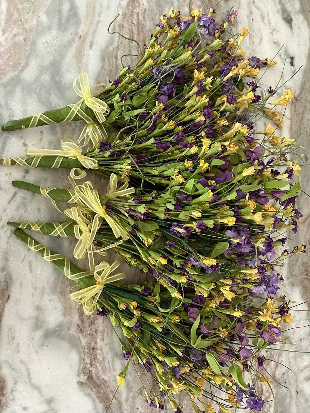 Wildflower Bouquet - Purple & Yellow Faux Floral Arrangement